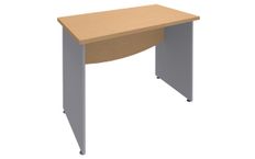 Bureau droit DUAL - L80 - Pieds Alu - plateau imitation Hêtre