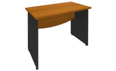 Bureau droit DUAL - L80 - Pieds Anthracite - plateau imitation Merisier