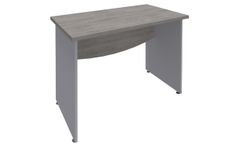 Bureau droit DUAL - L80 - Pieds Alu - plateau imitation Chêne gris