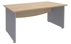 Bureau droit DUAL - L120 - Pieds Alu - plateau imitation Chêne clair