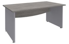 Bureau droit DUAL - L120 - Pieds Alu - plateau imitation Chêne gris