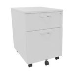 Caisson mobile IDRA/DUAL - L43 x H56 x P60 cm - 2 Tiroirs dont 1 dossier suspendu - blanc perle