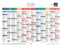 Quo Vadis Arc en Ciel - Calendrier 12 mois par face - 55 x 40,5 cm