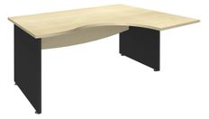 Bureau compact à droite DUAL - L180 cm - Pieds Anthracite - plateau imitation Erable (Pieds de renfort ou caisson bout de bureau obligatoire à rajouter - non inclus)