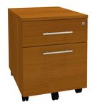 Caisson mobile IDRA/DUAL - L43 x H56 x P60 cm - 2 Tiroirs dont 1 dossier suspendu - Imitation Merisier