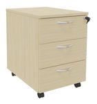 Caisson mobile IDRA/DUAL - L43 x H56 x P60 cm - 3 Tiroirs - Imitation Erable