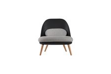 Fauteuil COCOON - Pied en hêtre massif - gris et noir