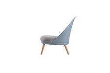Fauteuil COCOON - Pied en hêtre massif - gris et bleu