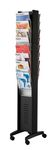 Présentoir mobile double face - 16 cases pour documents format A4 - noir