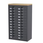 Meuble de rangement - 2 colonnes et 24 tiroirs - H106,5 x L60,5 x P33,5 cm - anthracite