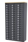 Meuble de rangement - 3 colonnes et 60 tiroirs - H169,5 x L87 x P33,5 cm - anthracite