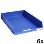 Exacompta - 6 Corbeilles à courrier C4 - bleu