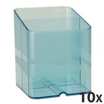 Exacompta Pen Cube - 10 Pots à crayons - turquoise translucide