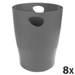 Exacompta Ecobin - 8 Corbeilles à papier - gris souris