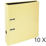 Exacompta Aquarel Prem'Touch - 10 Classeurs à levier - Dos 80 mm - A4 - jaune citron