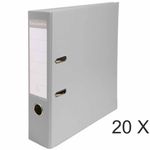 Exacompta - 20 Classeurs à levier - Dos 80 mm - A4 - gris