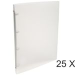 Exacompta Chromaline - 25 Classeurs polypro à anneaux - Dos 20 mm - A4 - incolore