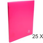 Exacompta Chromaline - 25 Classeurs polypro à anneaux - Dos 20 mm - A4 - rouge