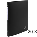 Exacompta Opak - 20 Classeurs polypro à anneaux - Dos 20 mm - A4 - noir