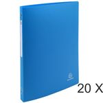 Exacompta Opak - 20 Classeurs polypro à anneaux - Dos 20 mm - A4 - bleu clair