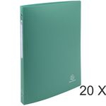 Exacompta Opak - 20 Classeurs polypro à anneaux - Dos 20 mm - A4 - vert foncé