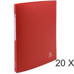 Exacompta Opak - 20 Classeurs polypro à anneaux - Dos 20 mm - A4 - rouge