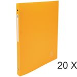 Exacompta Opak - 20 Classeurs polypro à anneaux - Dos 20 mm - A4 - jaune
