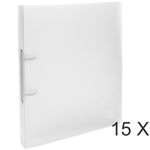 Exacompta Chromaline - 15 Classeurs 2 anneaux - Dos 40 mm - A4 Maxi - incolore
