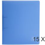 Exacompta Chromaline - 15 Classeurs 2 anneaux - Dos 40 mm - A4 Maxi - bleu