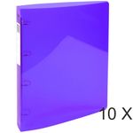 Exacompta Iderama - 10 Classeurs polypro 4 anneaux - Dos 40 mm - A4 Maxi - violet