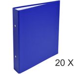 Exacompta - 20 Classeurs 2 anneaux - Dos 40 mm - A5 - bleu