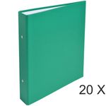 Exacompta - 20 Classeurs 2 anneaux - Dos 40 mm - A5 - vert
