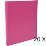 Exacompta - 20 Classeurs à anneaux - Dos 40 mm - A4 - rose (carton recouvert PP)