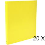 Exacompta - 20 Classeurs à anneaux - Dos 40 mm - A4 - jaune (carton recouvert PP)