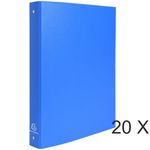 Exacompta - 20 Classeurs à anneaux - Dos 40 mm - A4 - bleu clair (carton recouvert PP)