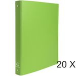 Exacompta - 20 Classeurs à anneaux - Dos 40 mm - A4 - vert anis (carton recouvert PP)