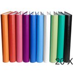 Exacompta - 20 Classeurs à anneaux - Dos 40 mm - A4 - disponible dans différentes couleurs (carton recouvert PP)