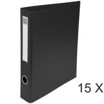 Exacompta - 15 Classeurs à anneaux - Dos 60 mm - A4 Maxi - noir