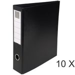 Exacompta - 10 Classeurs à anneaux - Dos 70 mm - A4 Maxi - noir