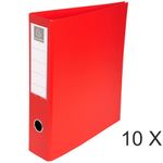 Exacompta - 10 Classeurs à anneaux - Dos 70 mm - A4 Maxi - rouge
