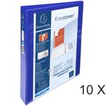 Exacompta Kreacover - 10 Classeurs 2 anneaux personnalisable - Dos 47 mm - A4 Maxi - bleu - 3 poches extérieures