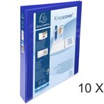 Exacompta Kreacover - 10 Classeurs à anneaux personnalisable - Dos 47 mm - A4 Maxi - bleu - 2 poches extérieures