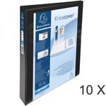 Exacompta Kreacover - 10 Classeurs à anneaux personnalisable - Dos 47 mm - A4 Maxi - noir - 2 poches extérieures