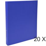 Exacompta - 20 Classeurs polypro 2 anneaux - Dos 40 mm - A4 - disponible dans différentes couleurs