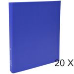 Exacompta - 20 Classeurs polypro 2 anneaux - Dos 40 mm - A4 - bleu