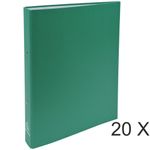 Exacompta - 20 Classeurs polypro 2 anneaux - Dos 40 mm - A4 - vert