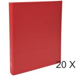 Exacompta - 20 Classeurs polypro 2 anneaux - Dos 40 mm - A4 - rouge