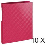1928 by Exacompta - 10 Classeurs 4 anneaux - Dos 40 mm - A4 - framboise