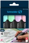 Schneider Job Pastel - Pack de 4 surligneurs - couleurs assorties