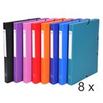 Exacompta Opak - 8 Boîtes de classement - dos 25 mm - couleurs assorties